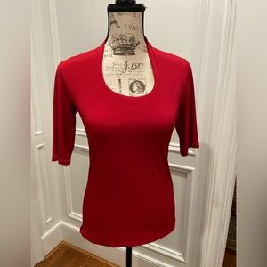 Deep Red Stretch top by Grace